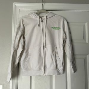 helmut lang white zip hoodie